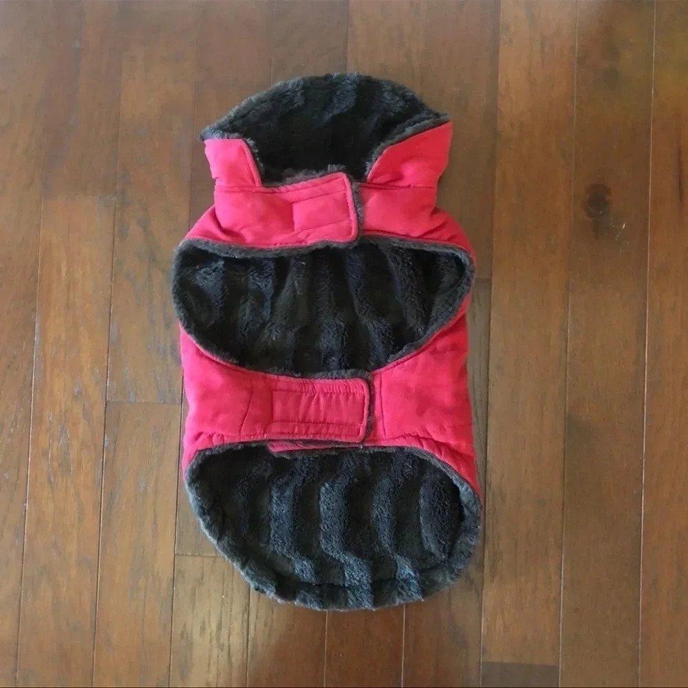 Red dog Faux Suede Coat Large